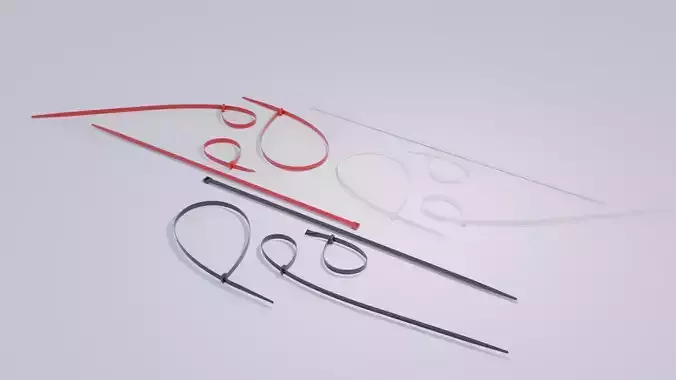Zipties Low-poly 3D model