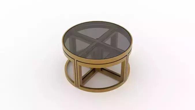 METAL GLASS COFFEE TABLE