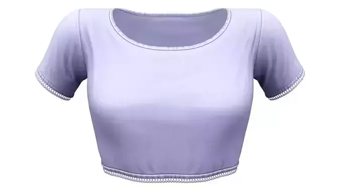 White Loose Embroidery Crop Top