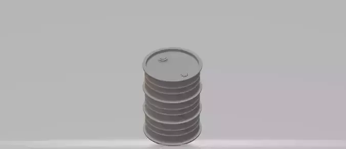 Barrel 1 stack of metal barrels