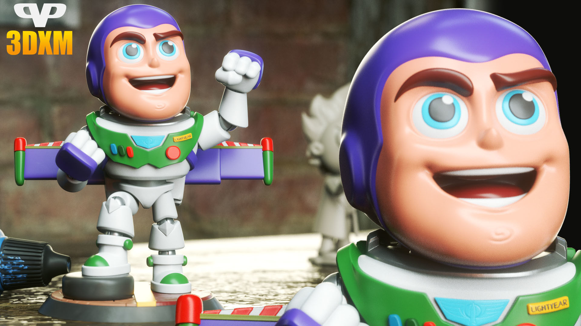 Buzz Lightyear Chibi STL for 3D Printing ChibiSTL 3DXM 3D model 3D
