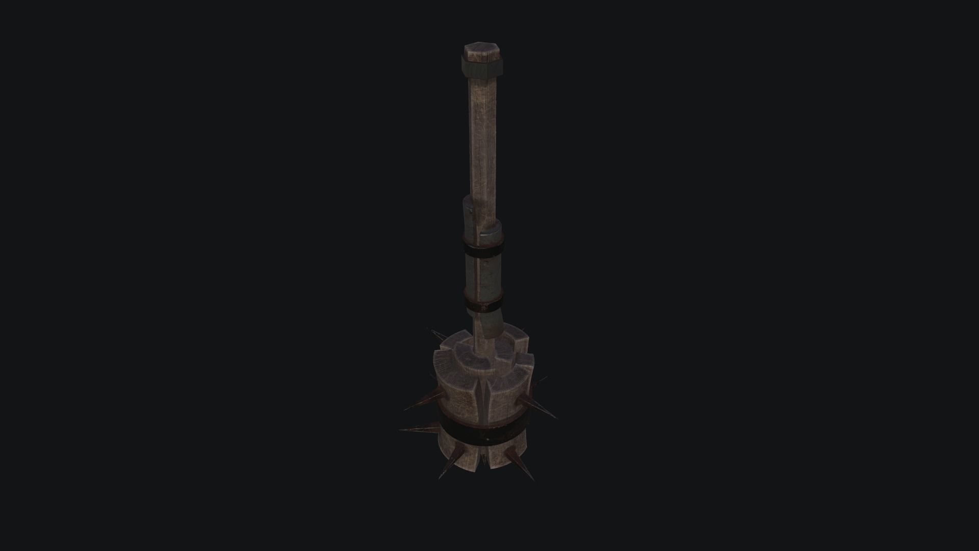 Mace Weapon Low-poly 3D model_8