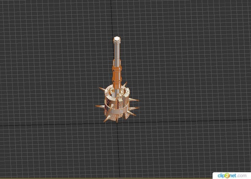 Mace Weapon Low-poly 3D model_17