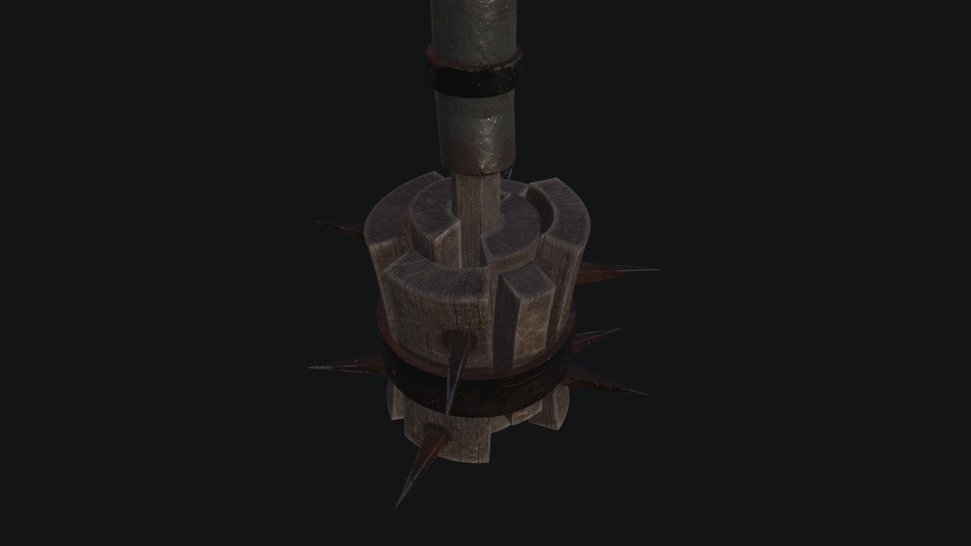 Mace Weapon Low-poly 3D model_12