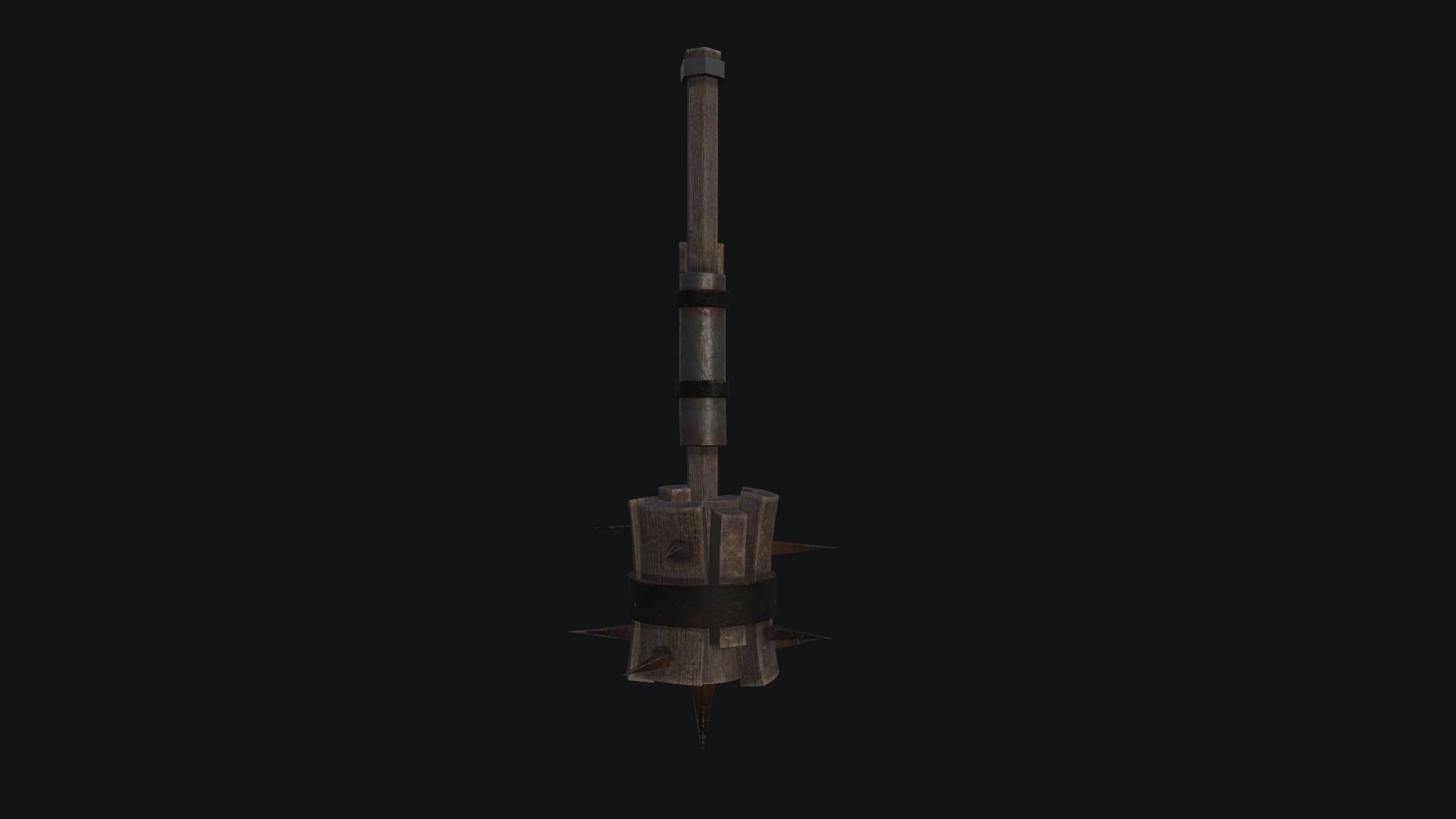 Mace Weapon Low-poly 3D model_14
