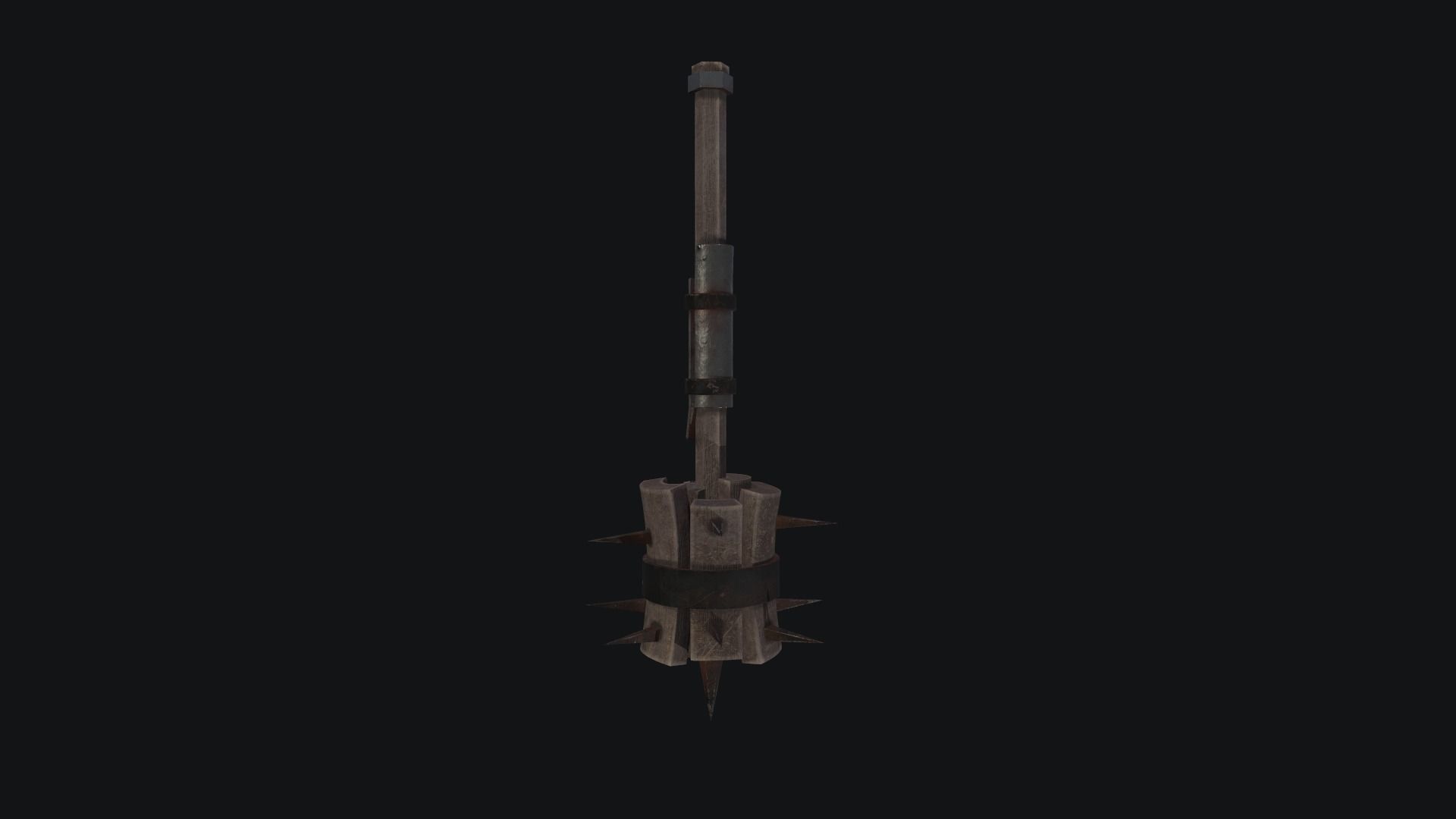 Mace Weapon Low-poly 3D model_6