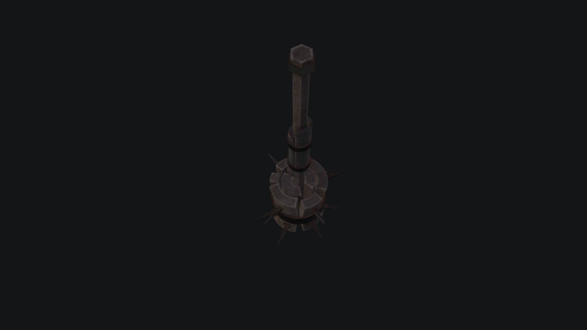 Mace Weapon Low-poly 3D model_10