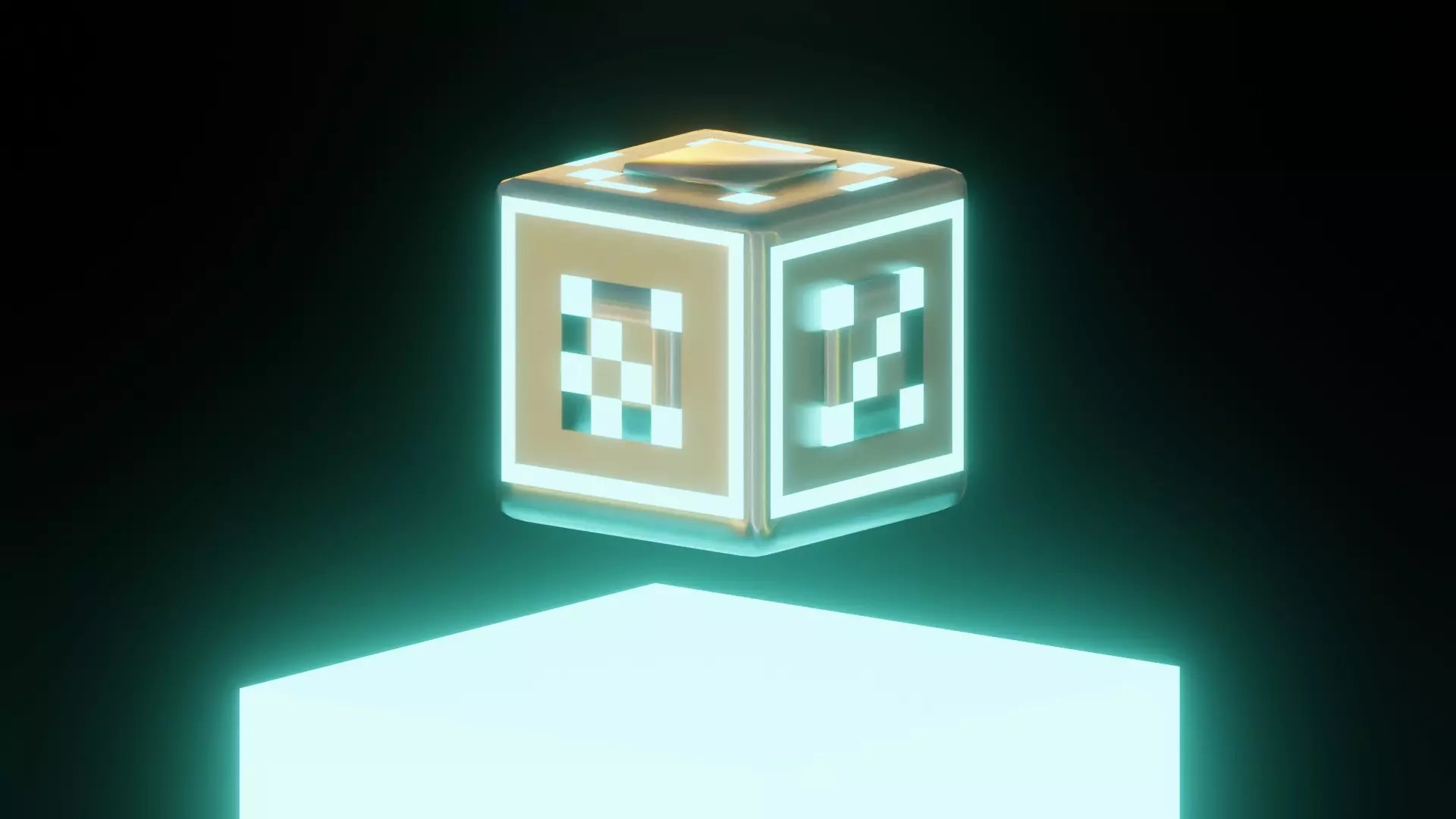 Neon Energy Cube - Sci-Fi Futuristic - Animated 3D Model Low-poly 3D model