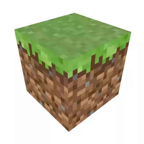 MINECRAFT GRASS BLOCK MODEL LOW-POLY  Low-poly 3D model