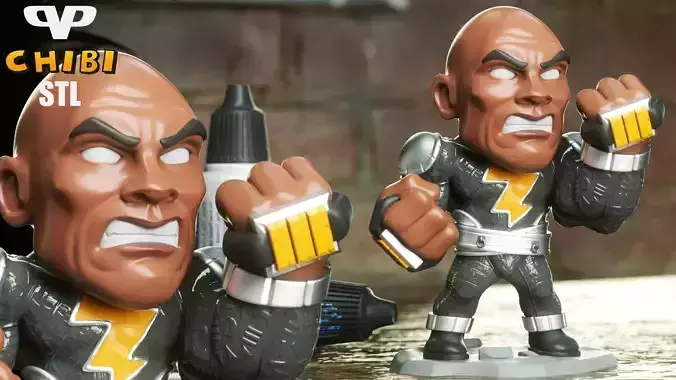 Black Adam Chibi STL for 3D Printing ChibiSTL 3DXM