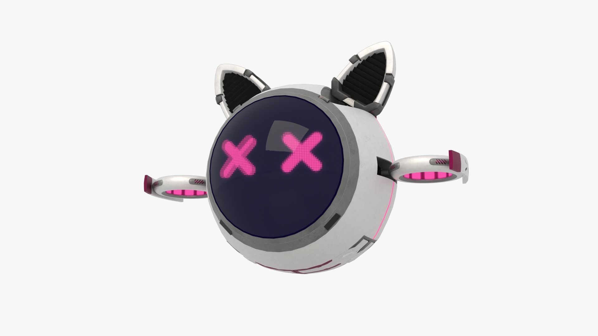 Cute set of Robots Low-poly 3D model_9