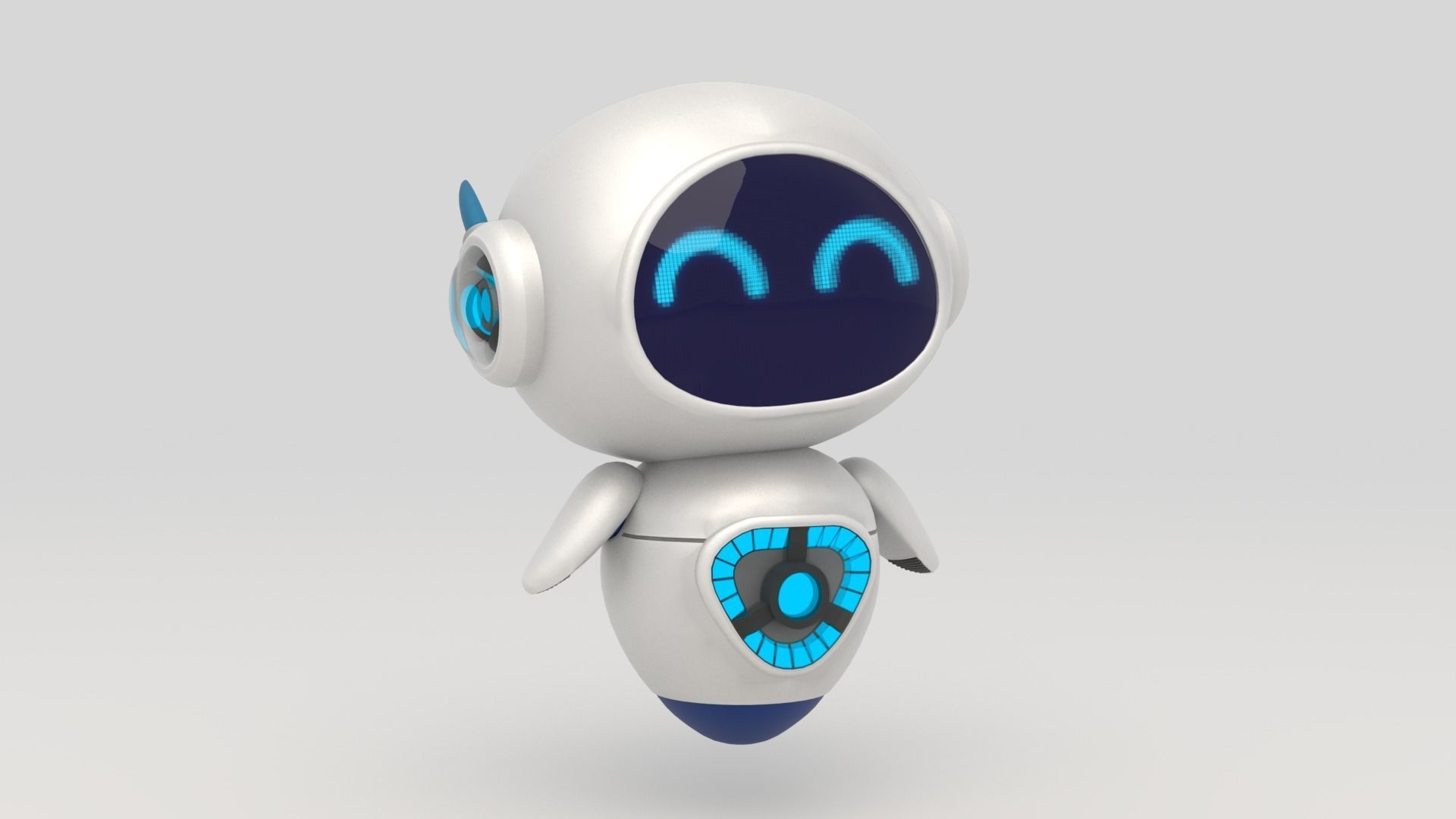 Cute set of Robots Low-poly 3D model_10