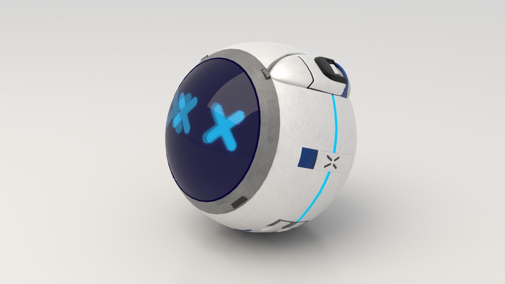 Cute set of Robots Low-poly 3D model_12