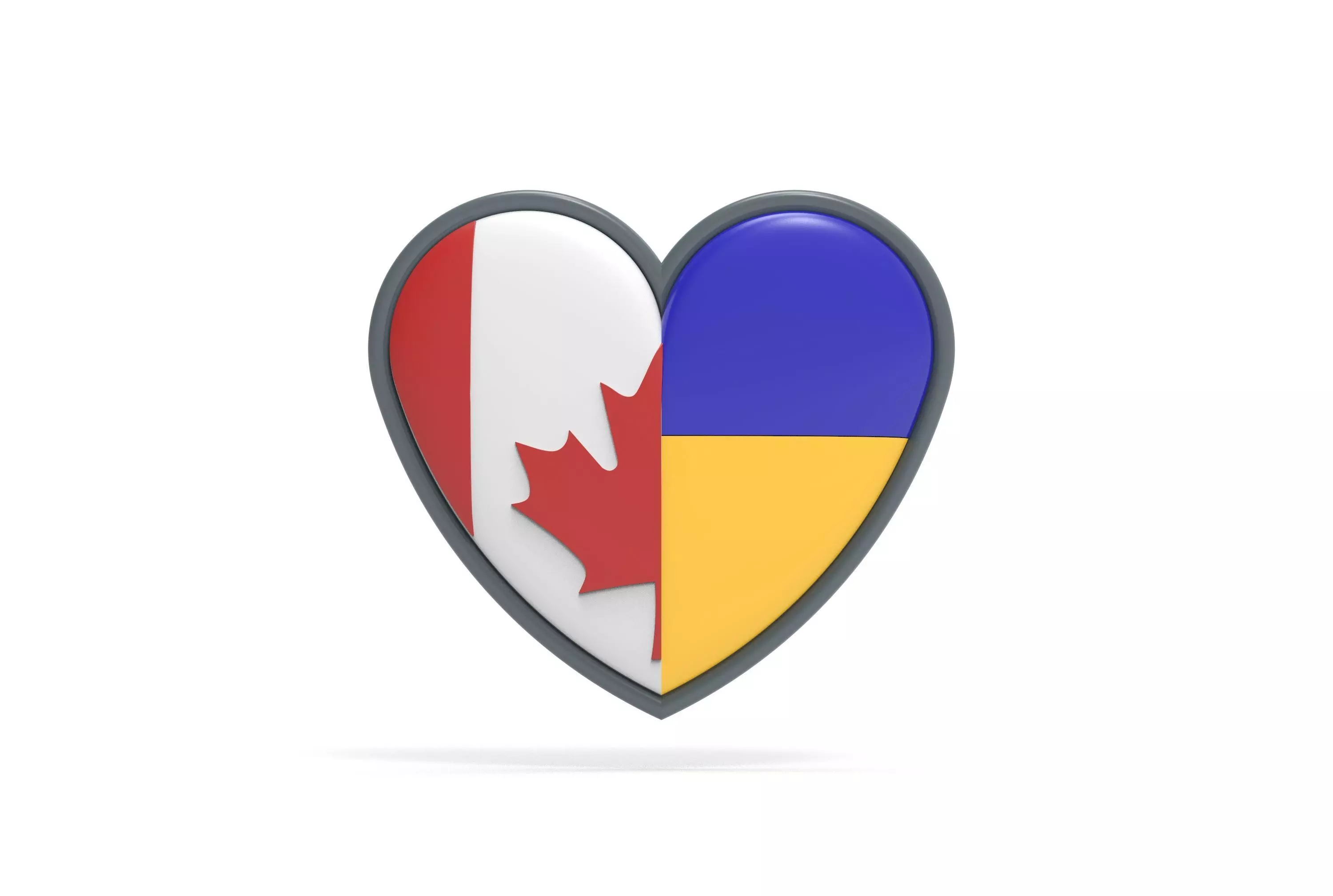 Canada Ukraine heart 3D print model