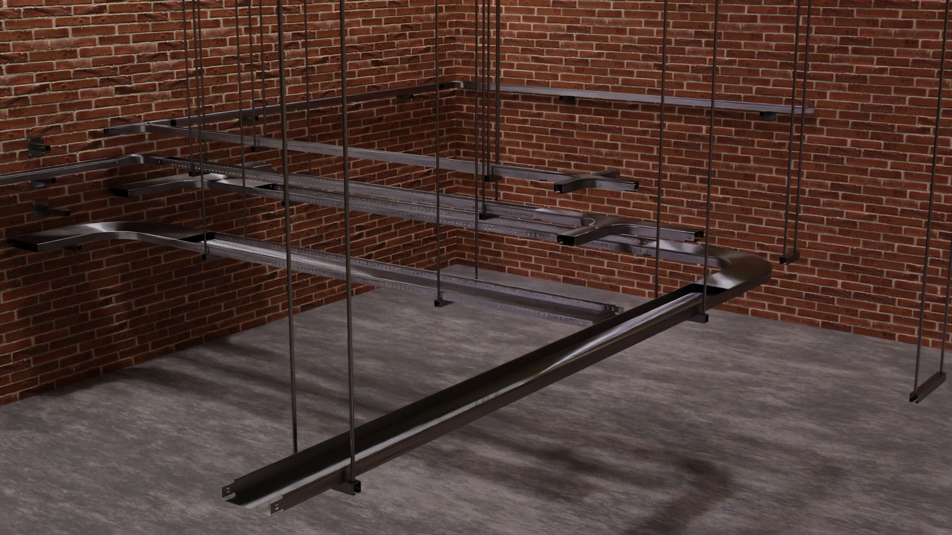 Cable trays 50x50 100x50 200x50 300x50 3D model_10