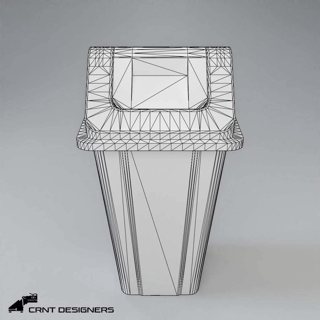 Swing Dustbin Low-poly 3D model_3