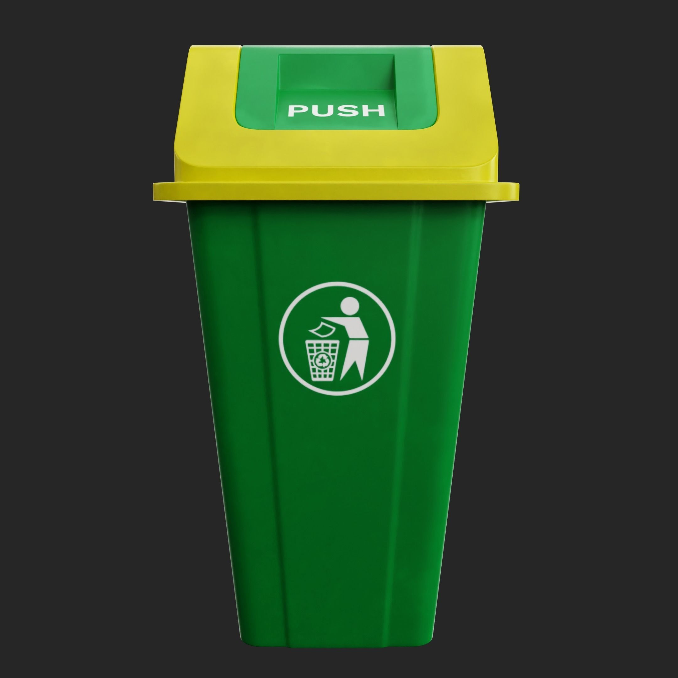 Swing Dustbin Low-poly 3D model_4