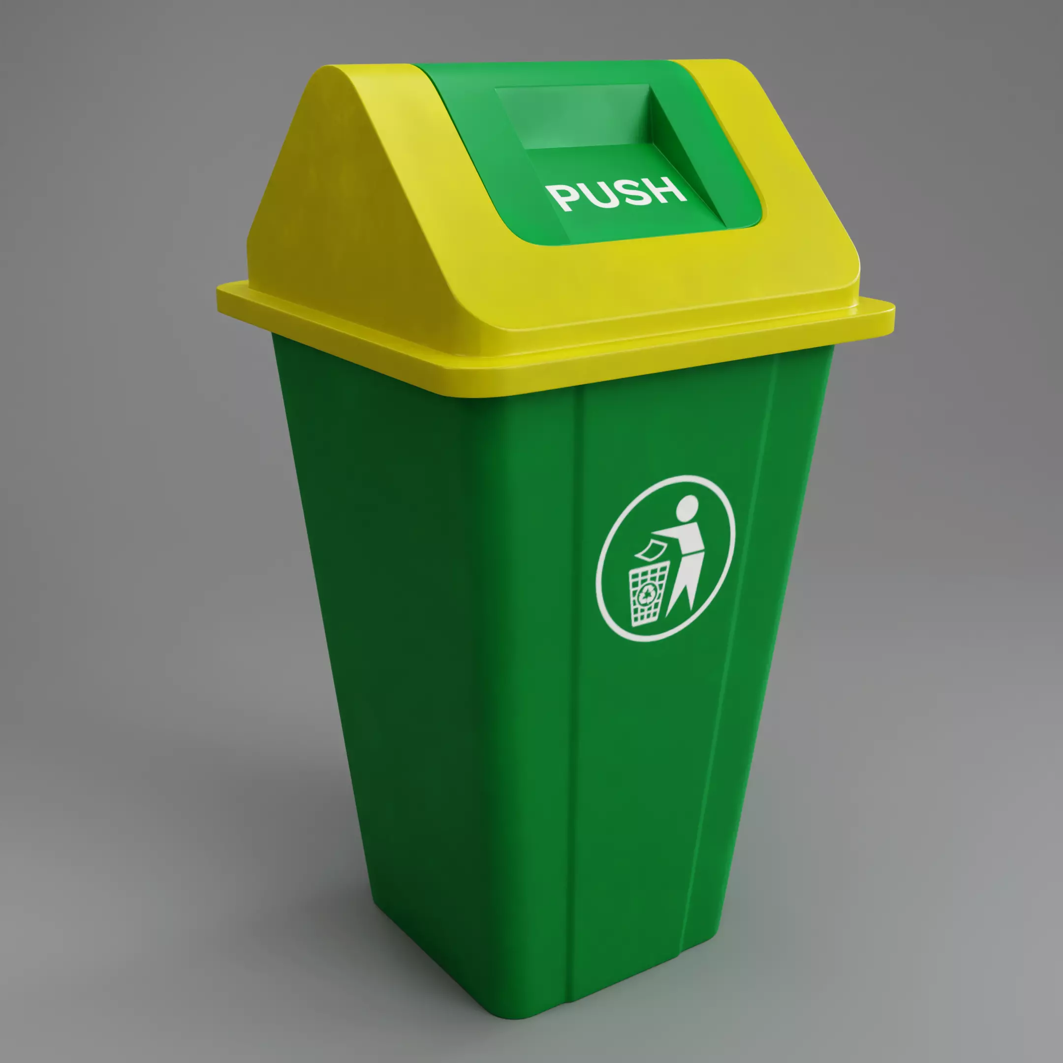 Swing Dustbin Low-poly 3D model_0