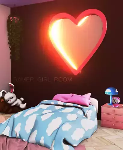 Gamer girl room - Blender scene  3D model