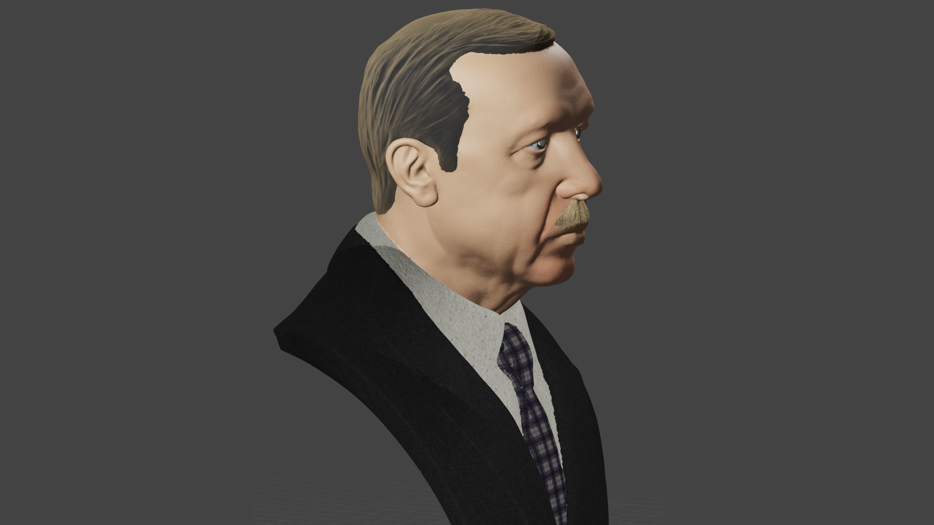 Turkish President Recep Tayyip Erdogan 3D print model_4