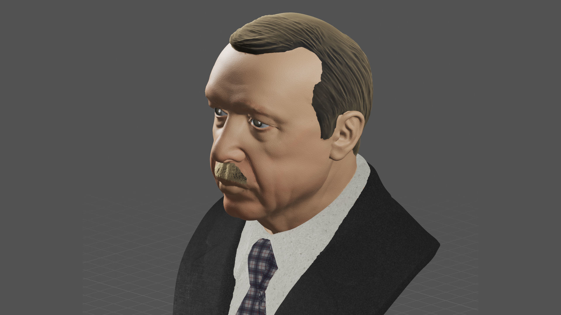 Turkish President Recep Tayyip Erdogan 3D print model_2