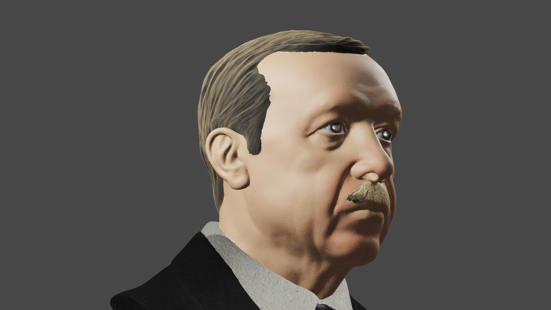 Turkish President Recep Tayyip Erdogan 3D print model_6