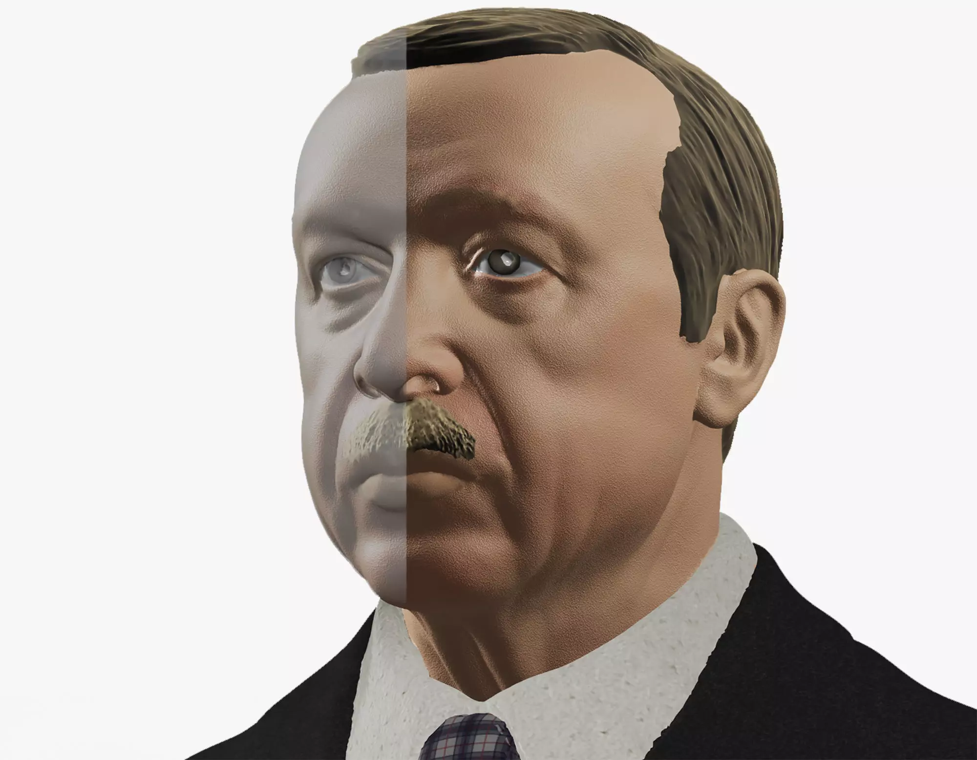 Turkish President Recep Tayyip Erdogan 3D print model_0