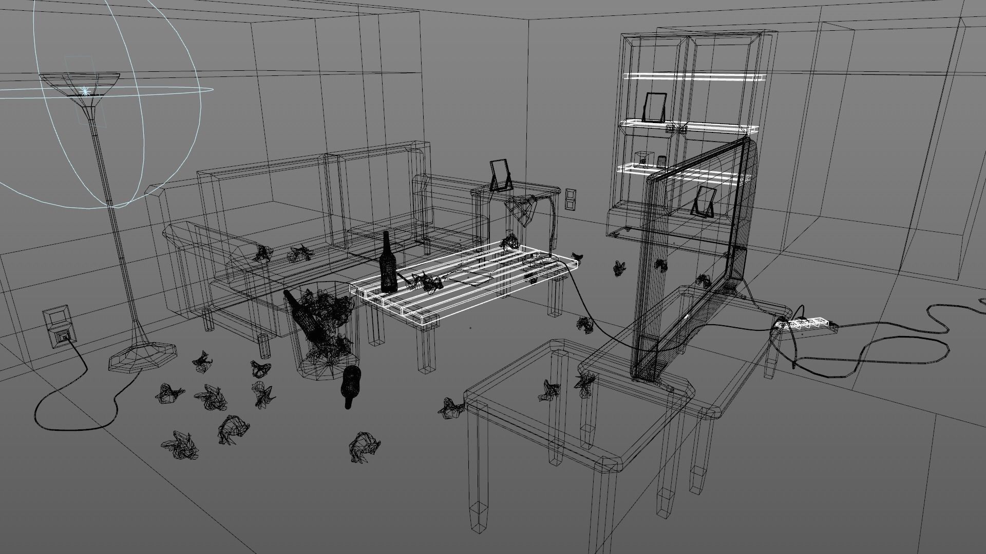 Dudes Messy Living Room 3D model_9