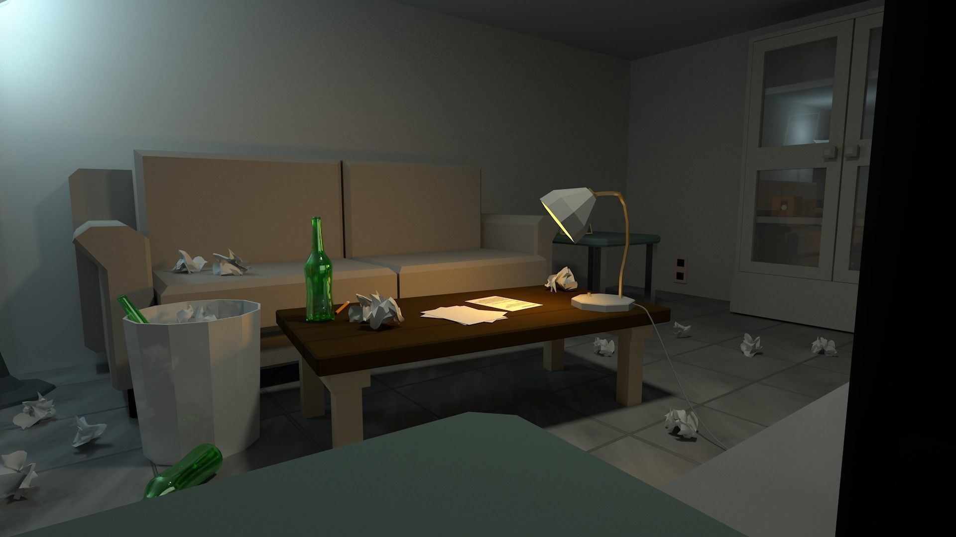 Dudes Messy Living Room 3D model_5
