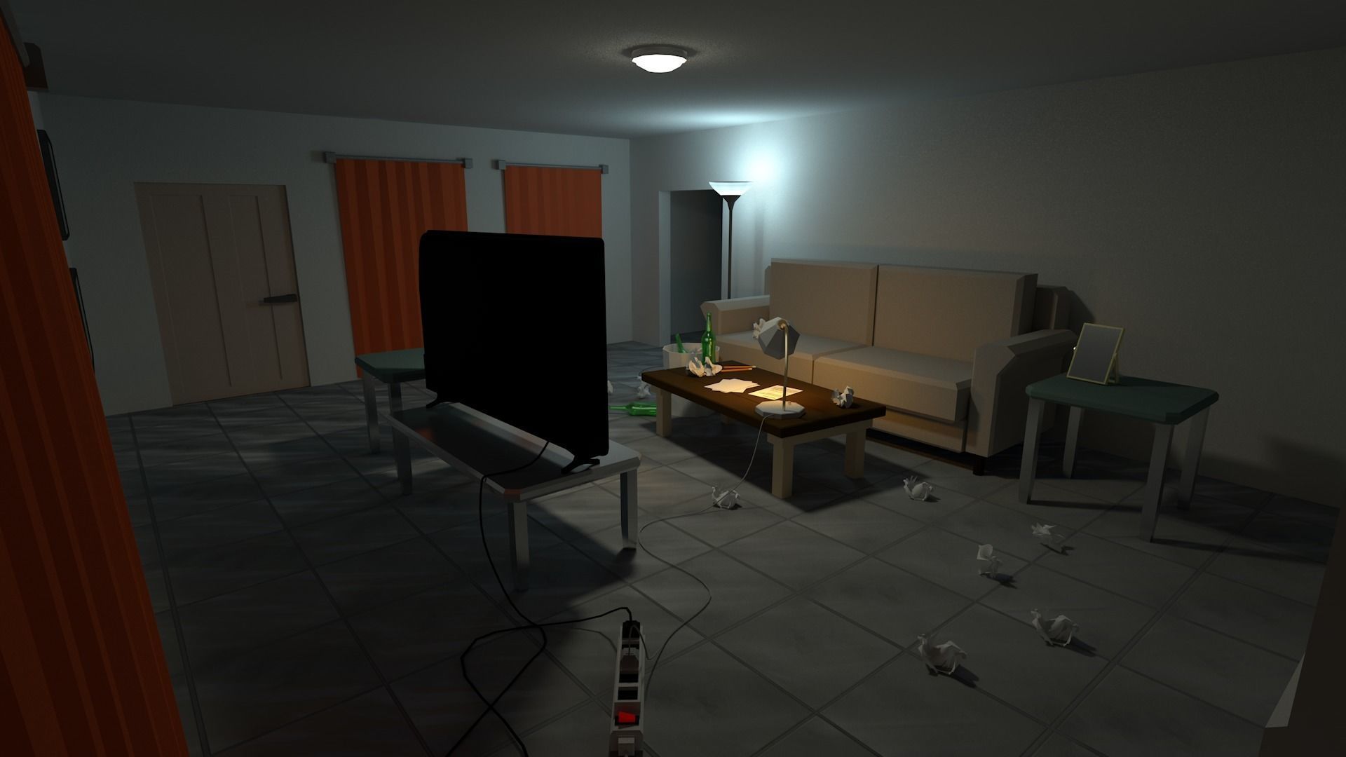 Dudes Messy Living Room 3D model_2