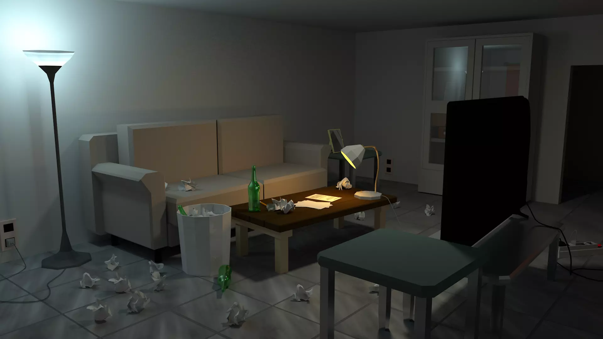 Dudes Messy Living Room 3D model_0