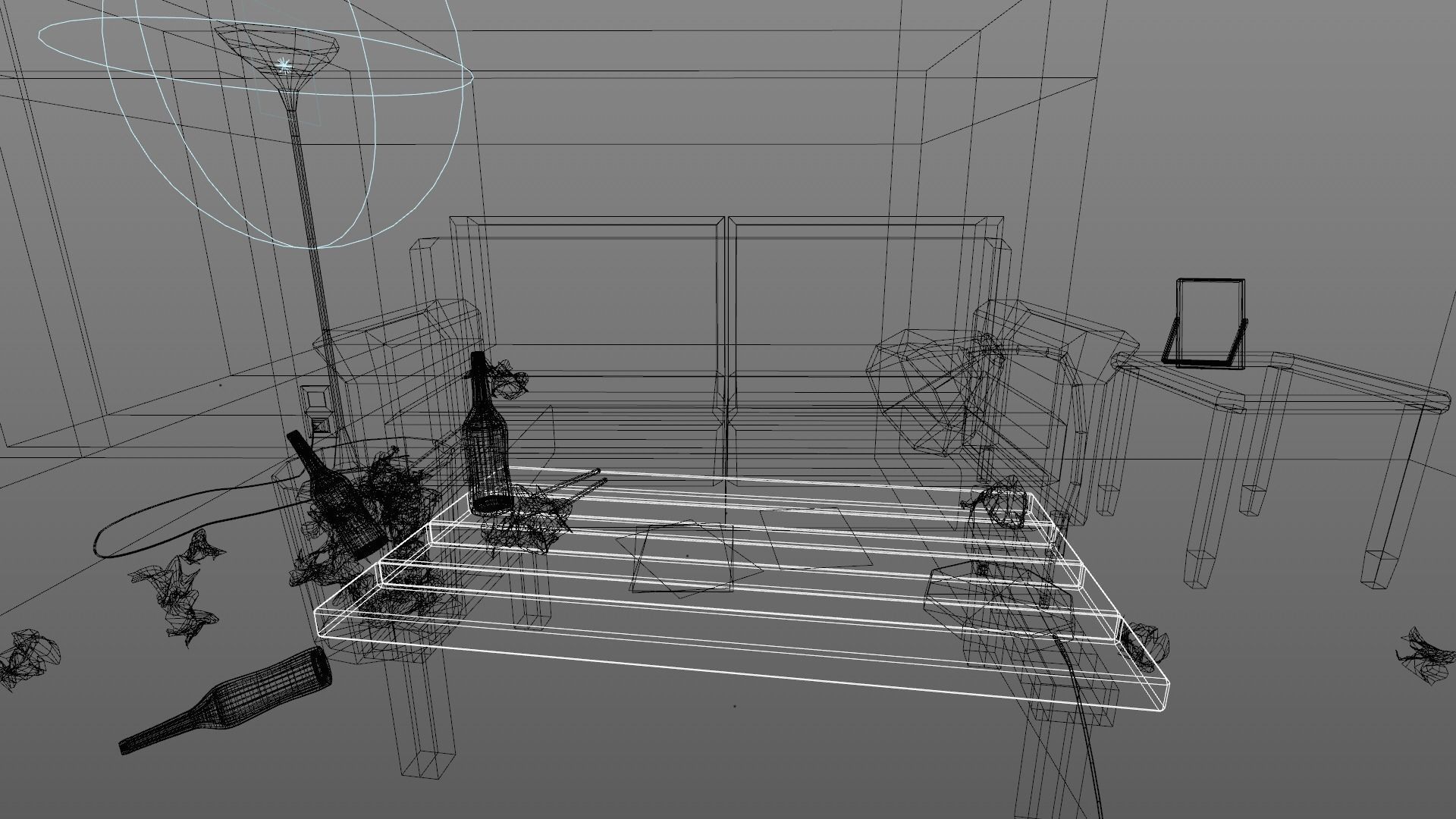 Dudes Messy Living Room 3D model_7