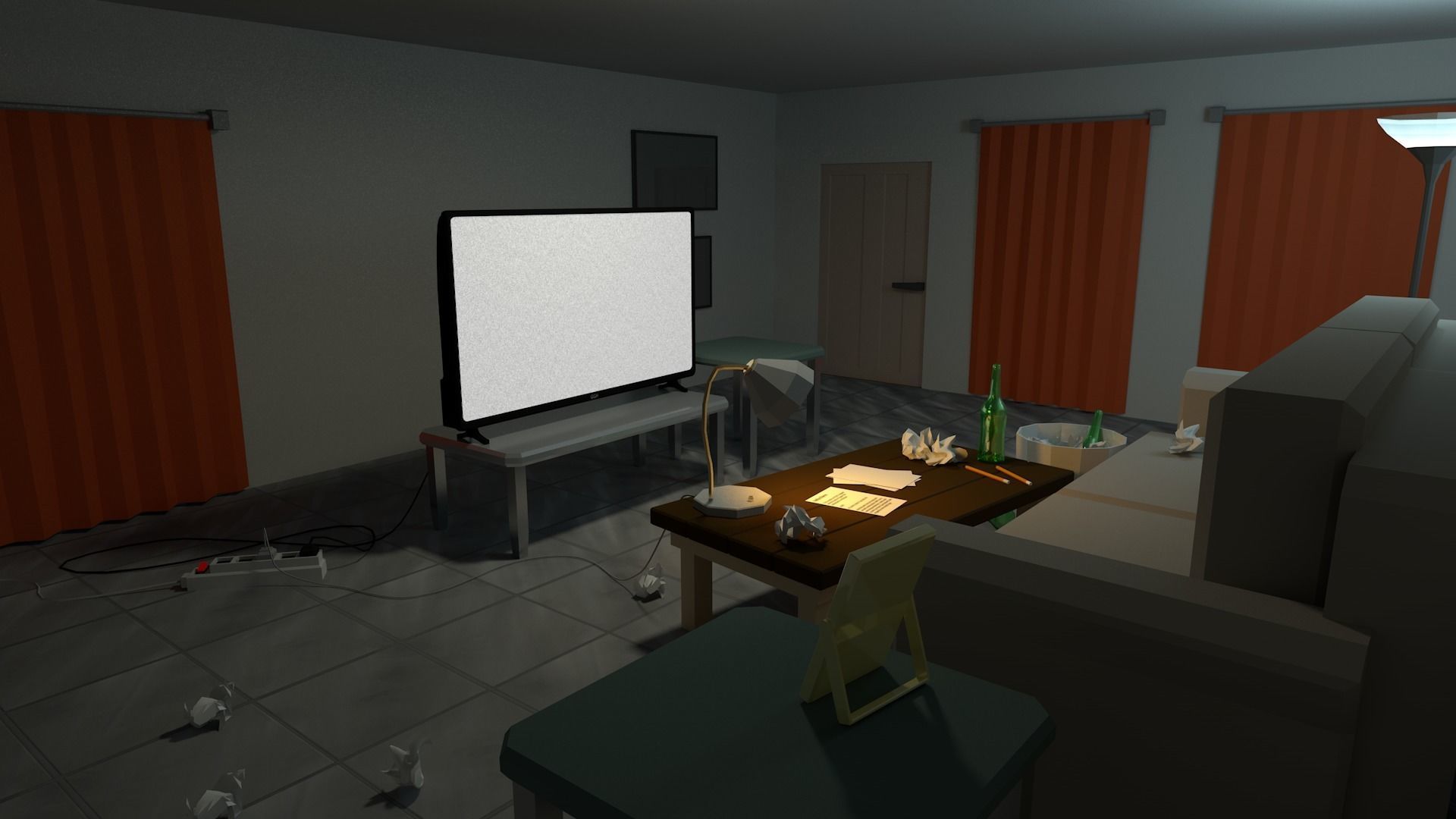 Dudes Messy Living Room 3D model_1