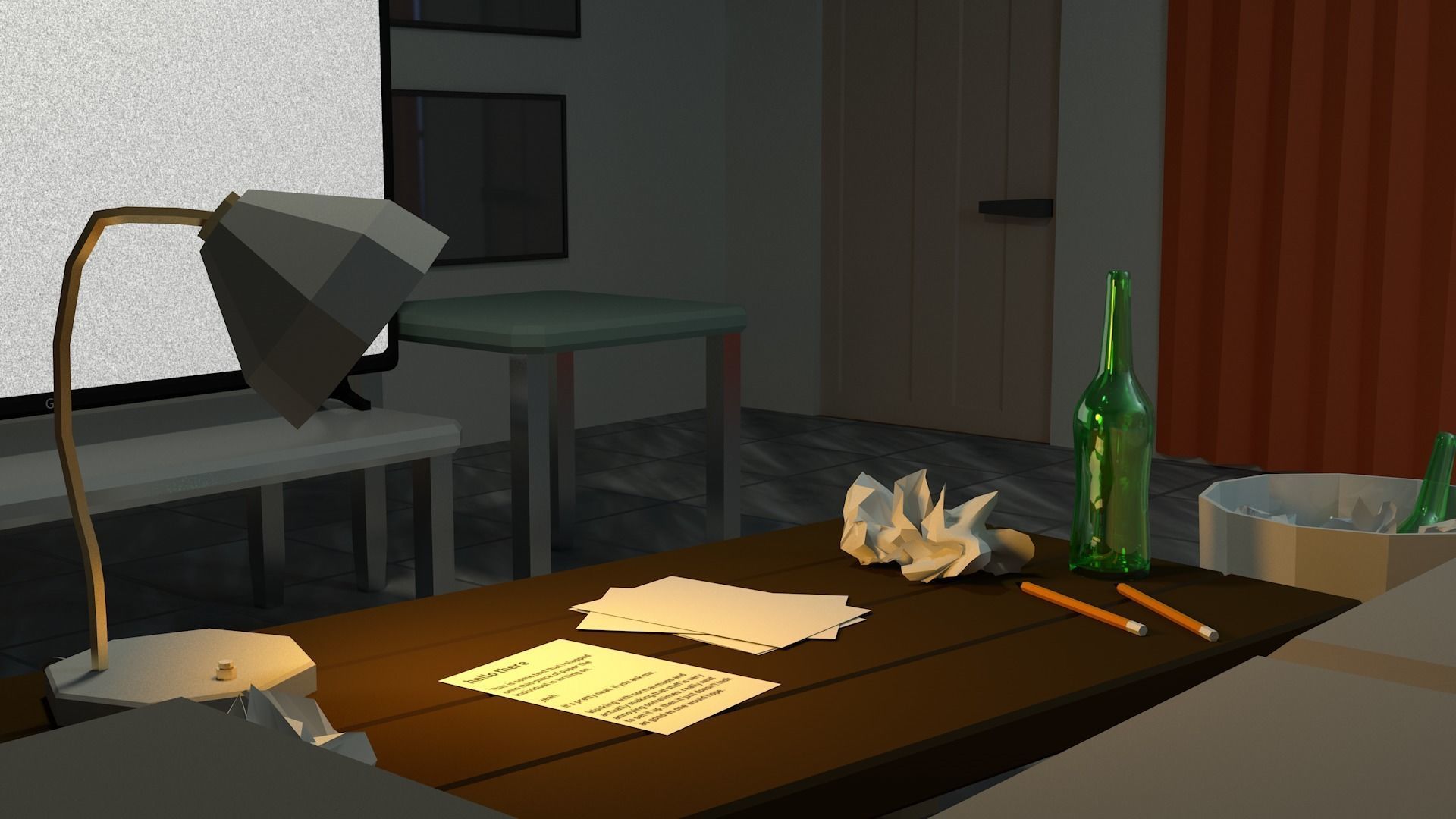 Dudes Messy Living Room 3D model_4