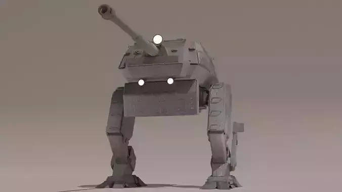 Destroyer Mech Walker with RIG and LOWPOLY Default Camo Low-poly 3D model