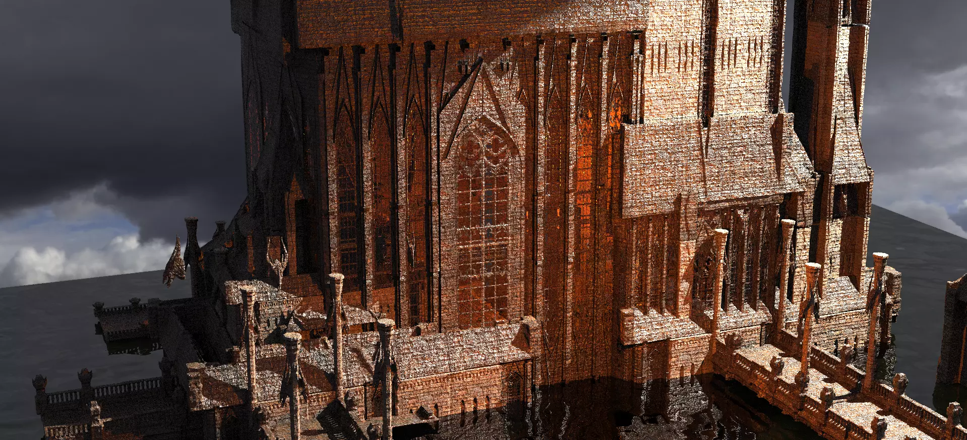 Lizard Cult Cathedral Dark Halls Kitbash 1 3D model_0