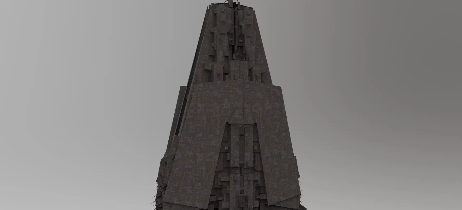 Sci-Fi City dystopia pyramid Ship 3D model