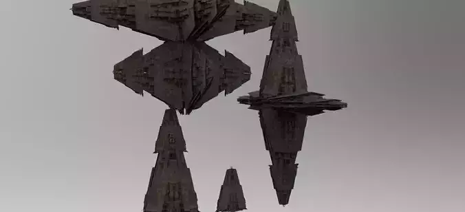 Sci-Fi City dystopia Mega city colony Pyramid Ship 4 ships