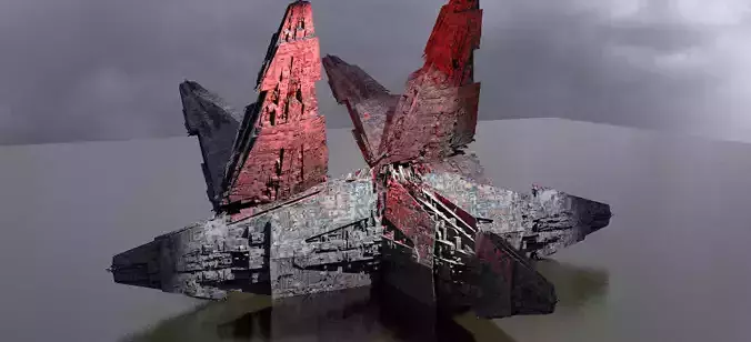 Sci-Fi City dystopia Mega city colony Pyramid Ship Kit bash 