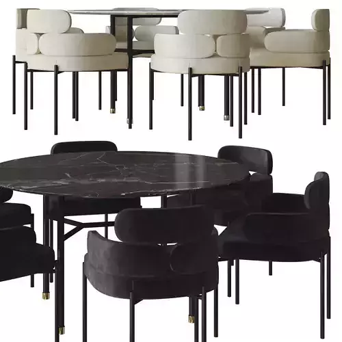 sylvie chair and hubert table by meridiani