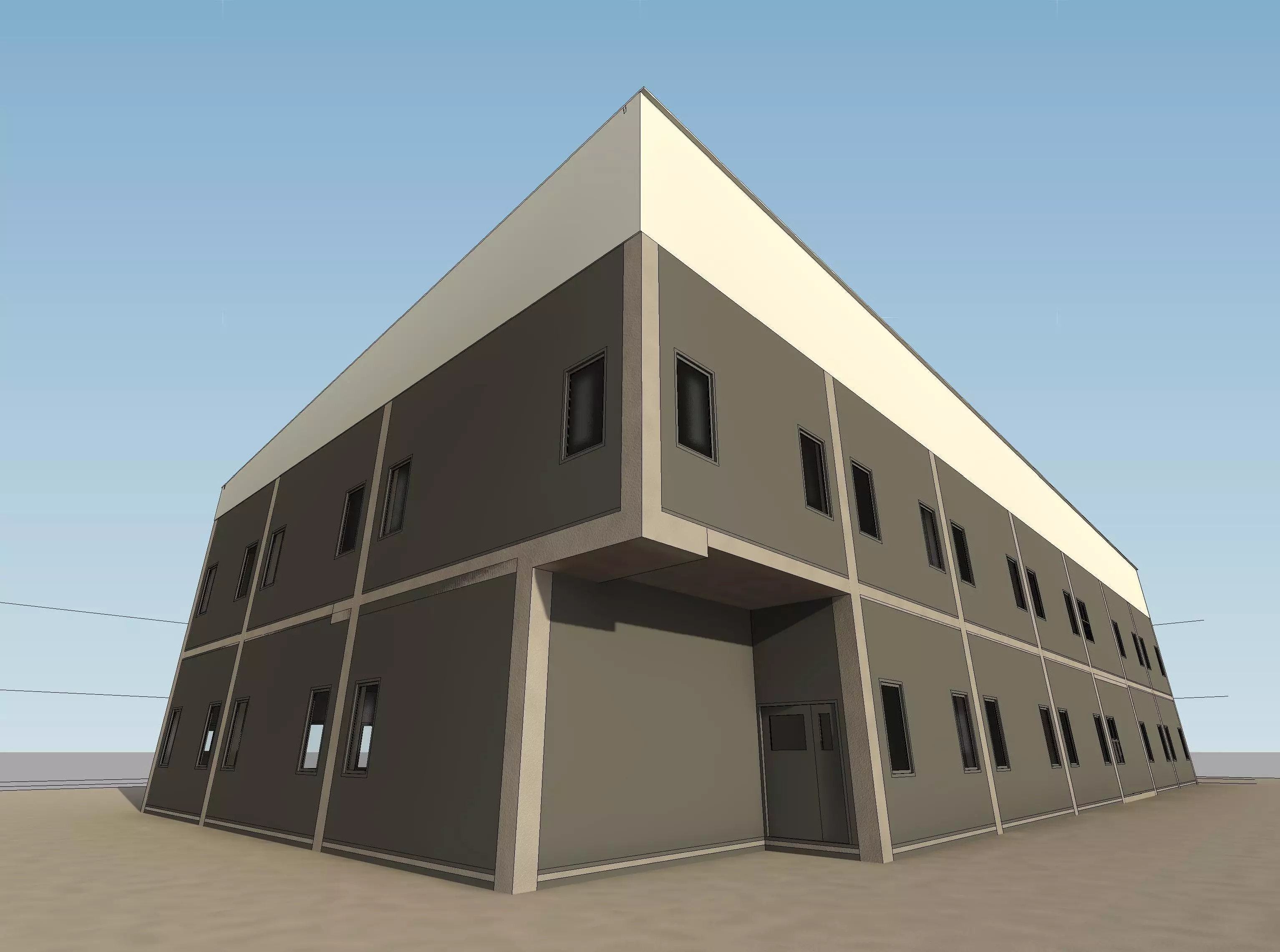 Industrial office by REVIT 3D model_0