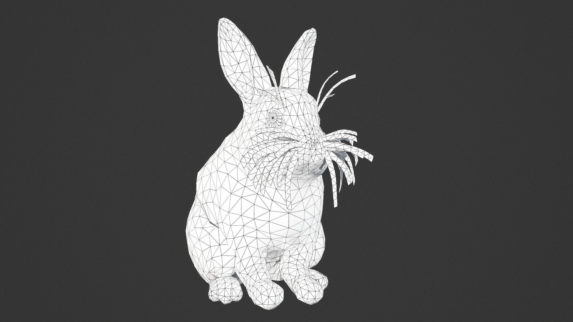 animated white rabbit  Low-poly 3D model_8