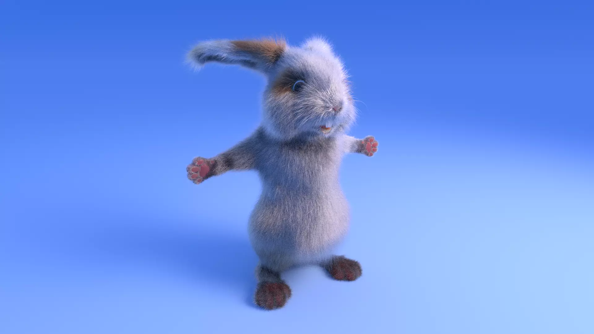 Rabbit - Cartoon style - rigged 3D model_0