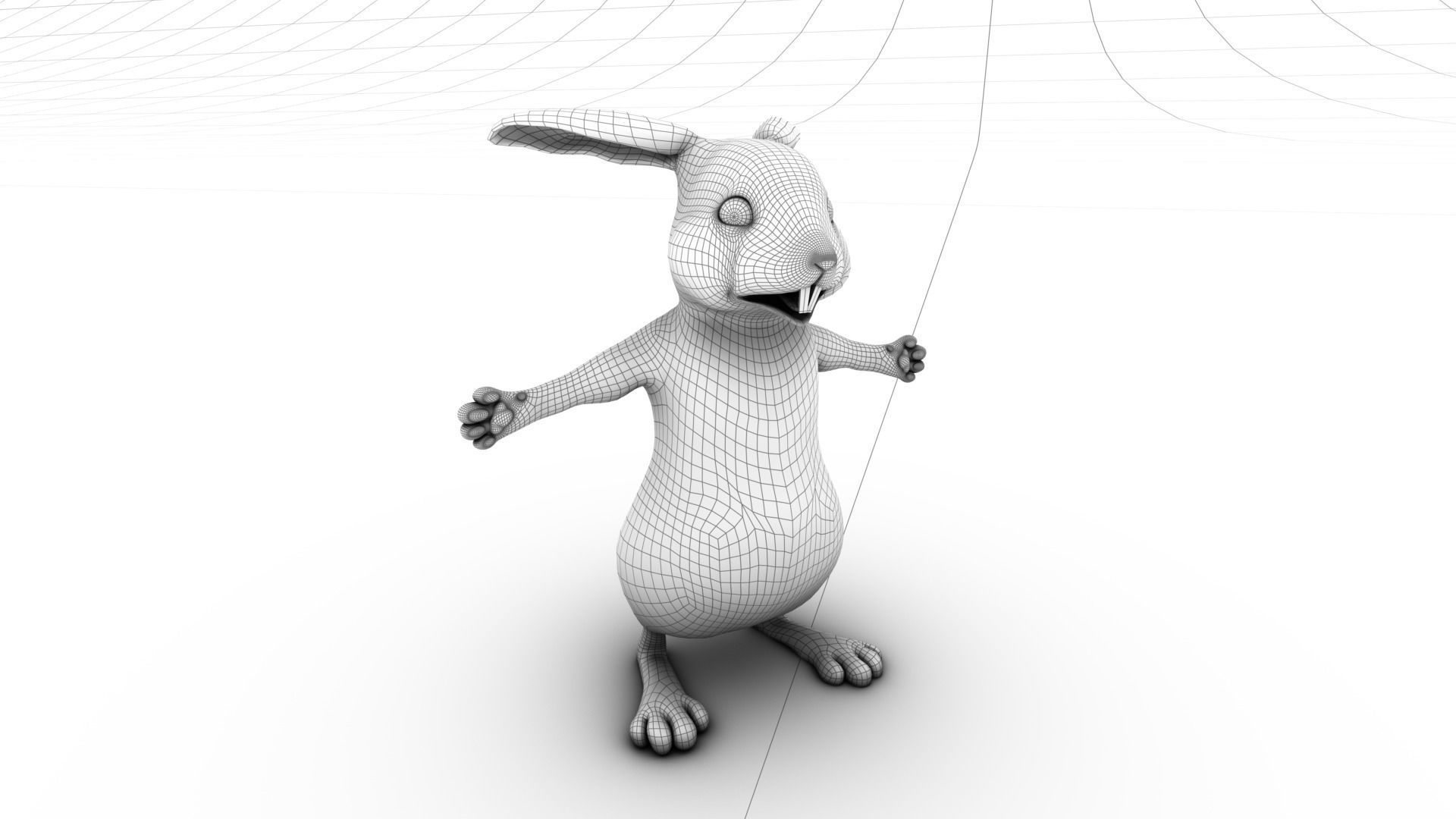 Rabbit - Cartoon style - rigged 3D model_8