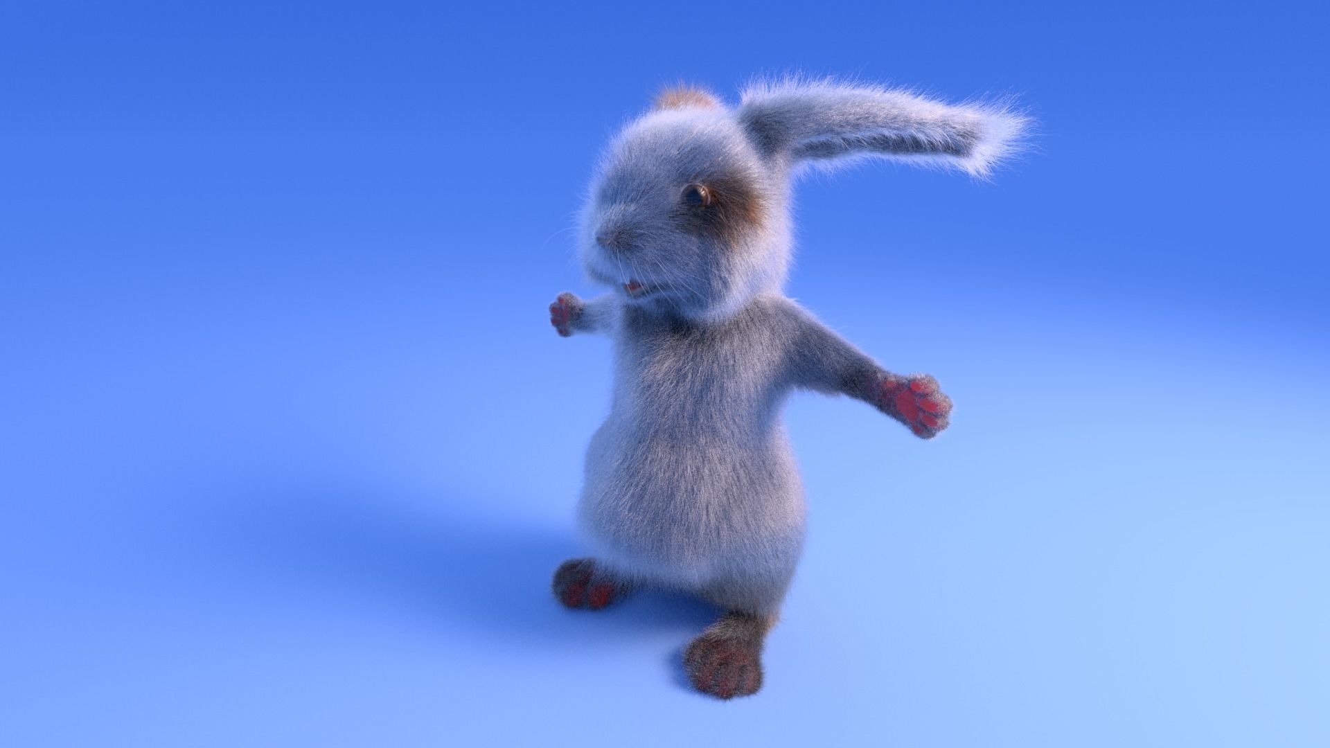 Rabbit - Cartoon style - rigged 3D model_6