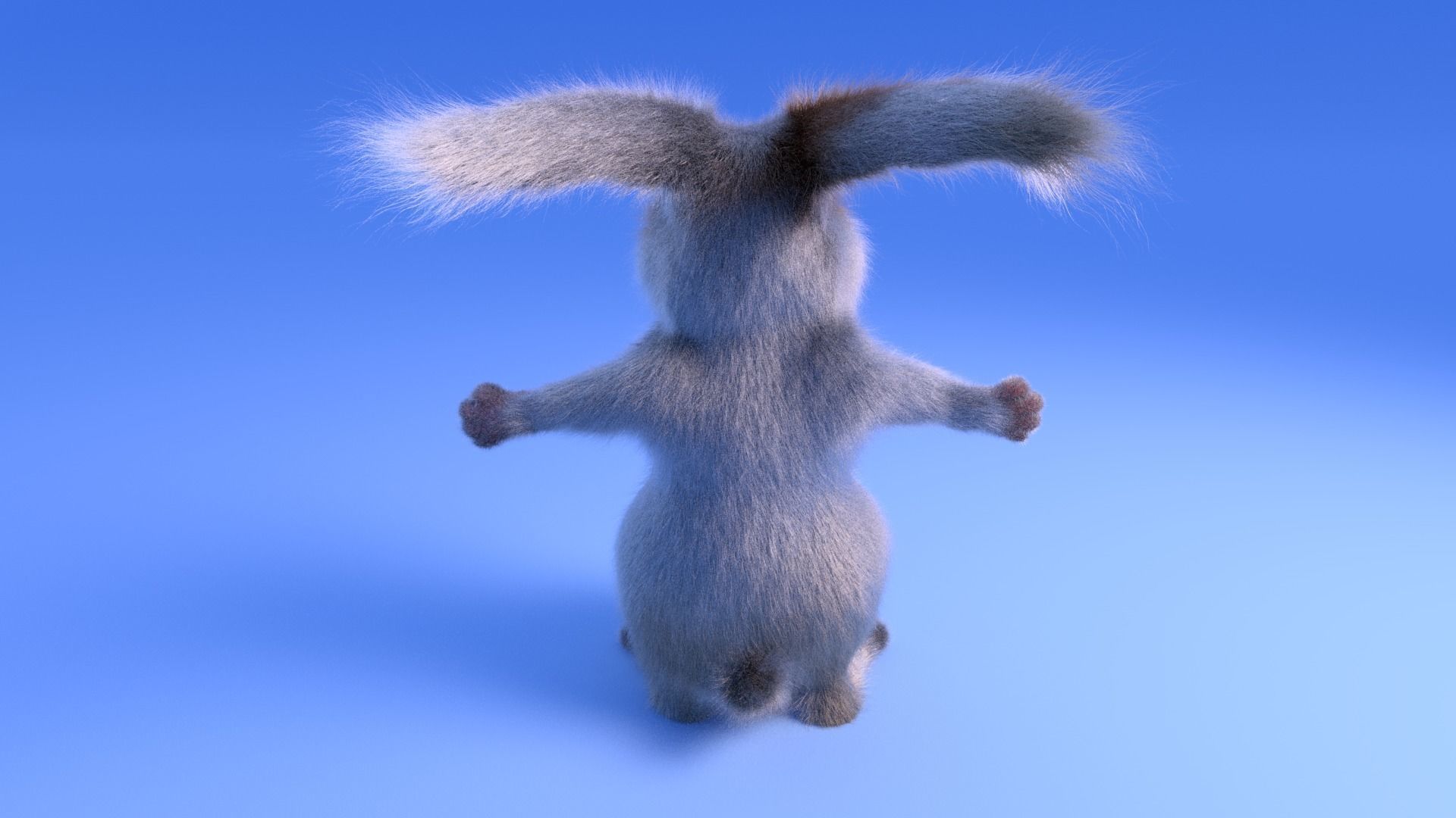 Rabbit - Cartoon style - rigged 3D model_3