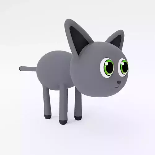 Cat cartoon 3d model