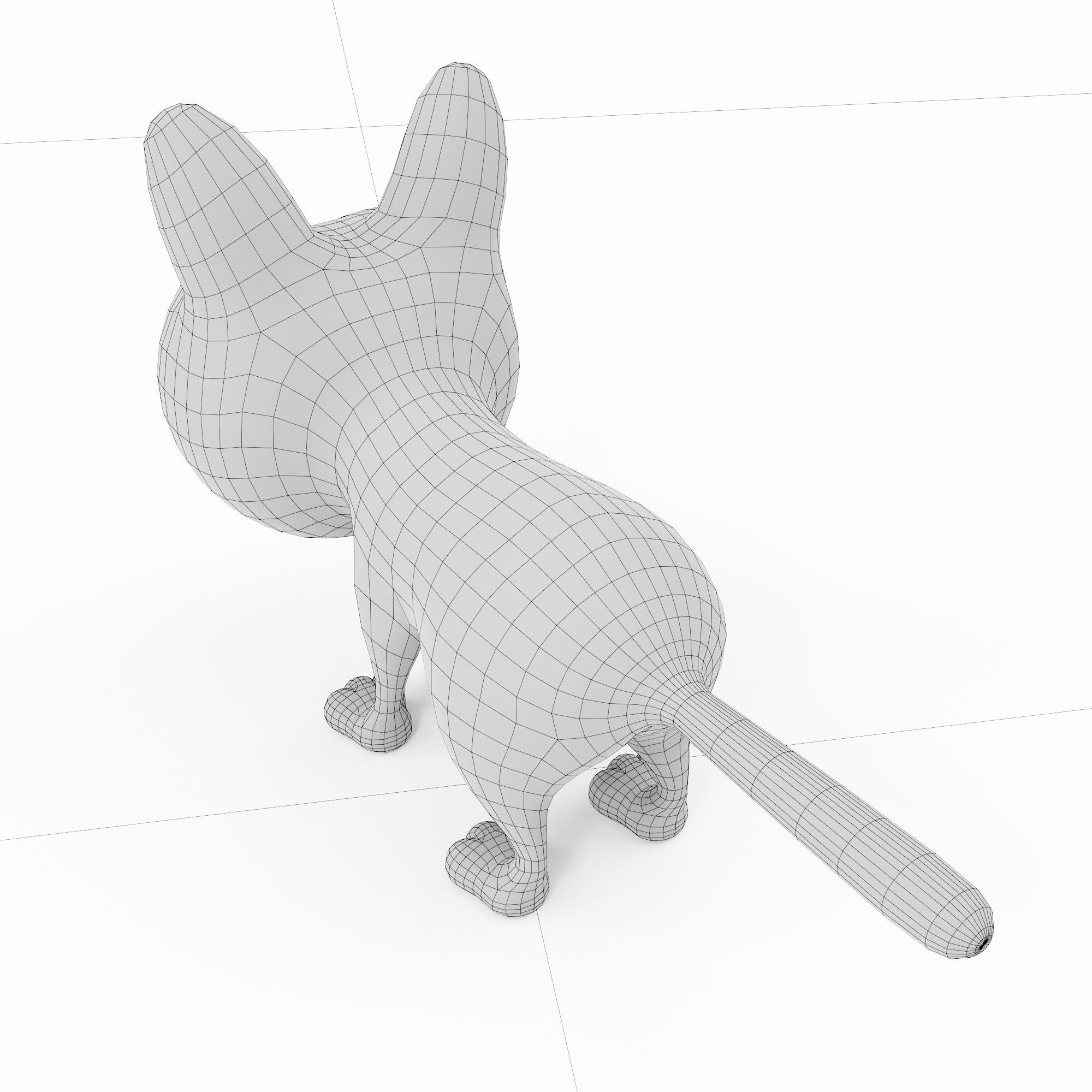 Cat 3dmodel cartoon with big eyes 3D model_8