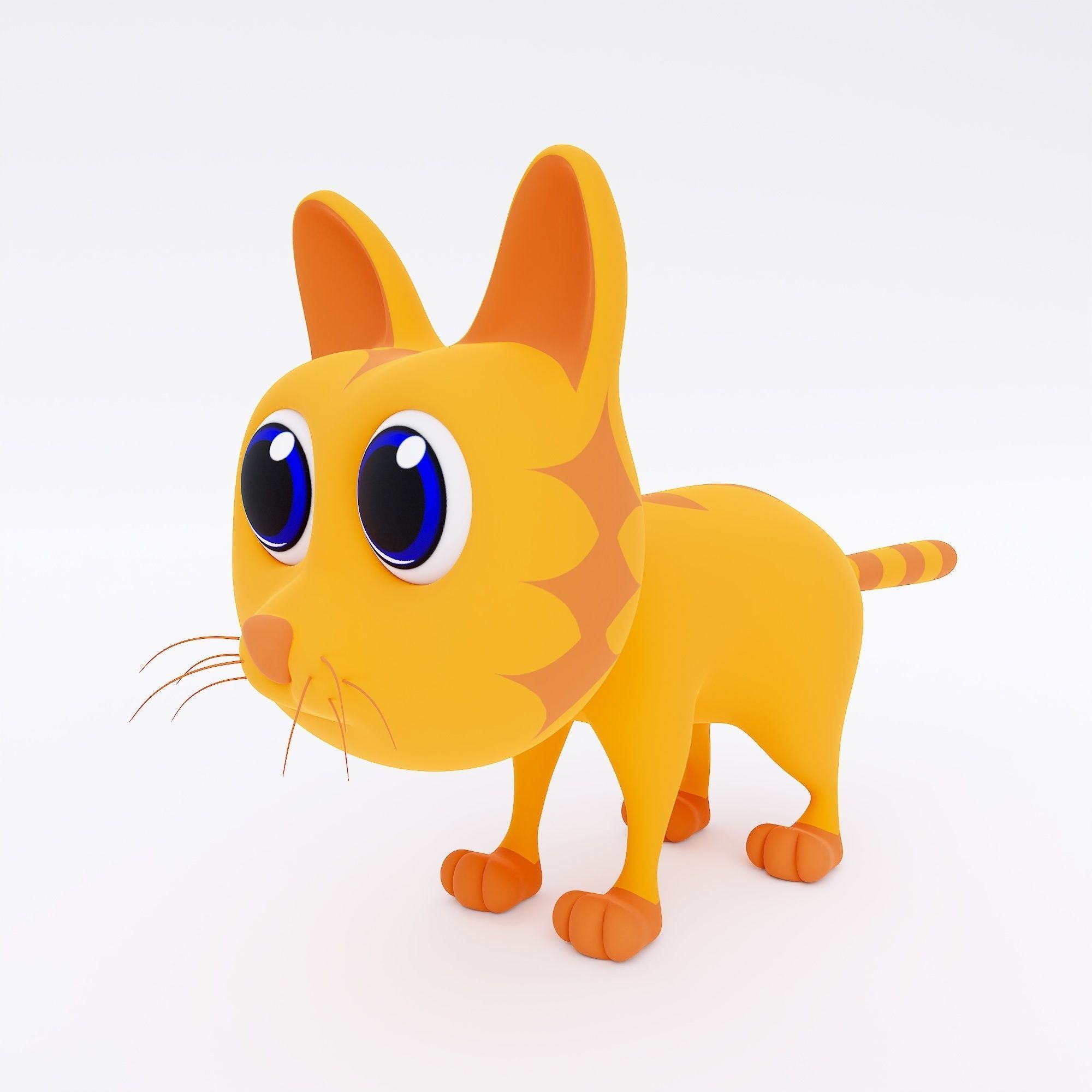 Cat 3dmodel cartoon with big eyes 3D model_1