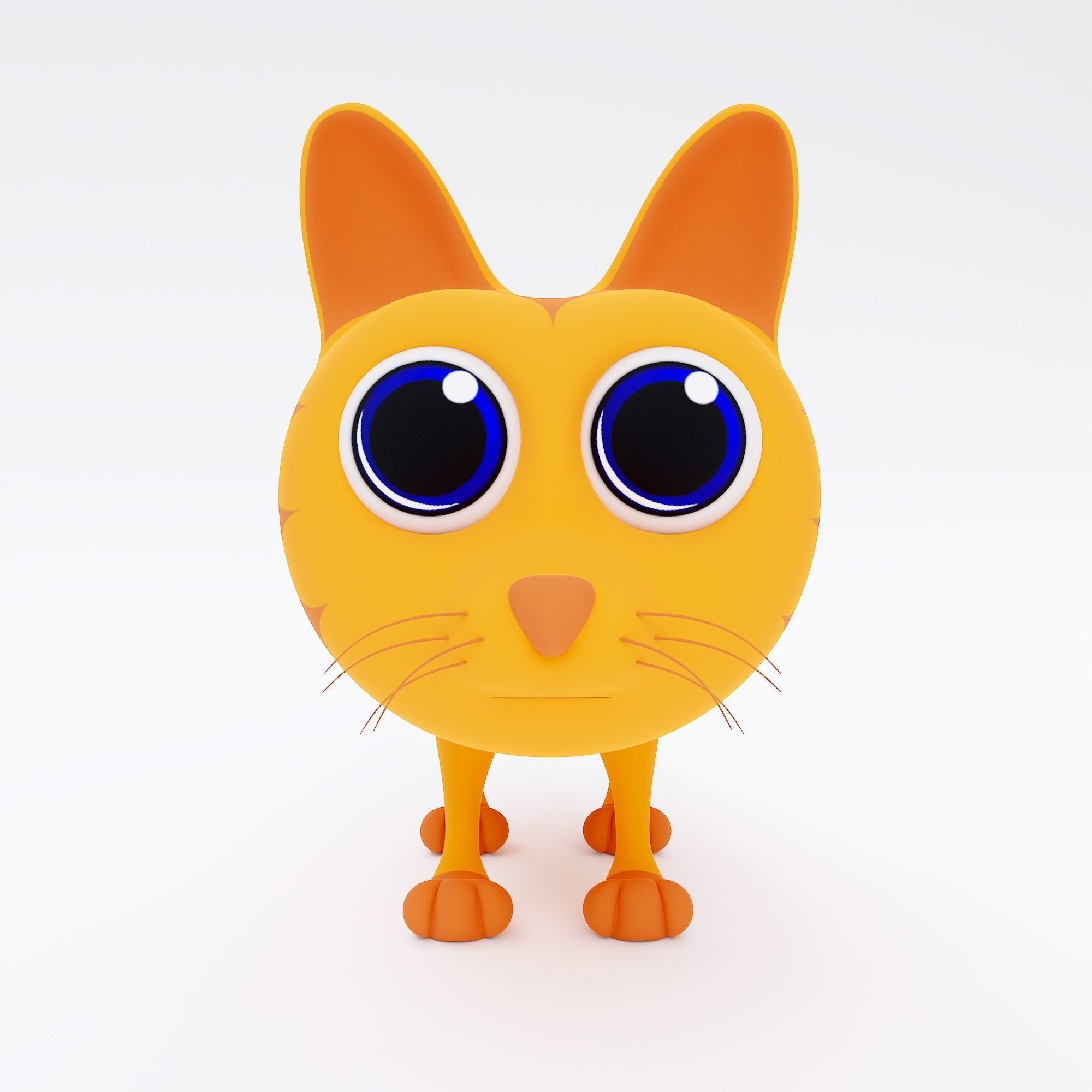 Cat 3dmodel cartoon with big eyes 3D model_2